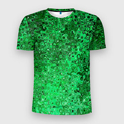 Футболка спортивная мужская Зелёный малахит абстрактная текстура, цвет: 3D-принт