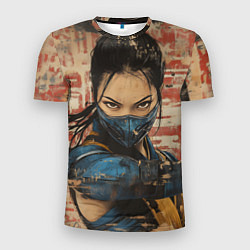 Мужская спорт-футболка Боец Мортал комбат Китана