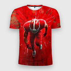 Футболка спортивная мужская Раннинбек на красном, цвет: 3D-принт