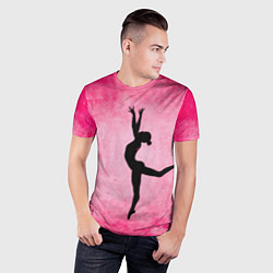 Футболка спортивная мужская Спортивная гимнастика на розовом, цвет: 3D-принт — фото 2