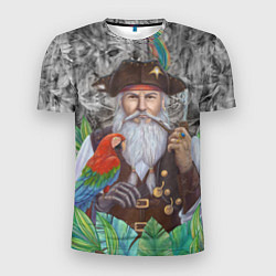Мужская спорт-футболка Пират с попугаем