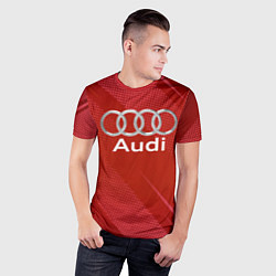 Футболка спортивная мужская Audi - абстракция, цвет: 3D-принт — фото 2