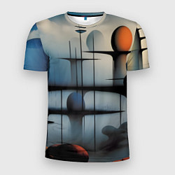 Футболка спортивная мужская Архитектурная абстракция в тумане, цвет: 3D-принт