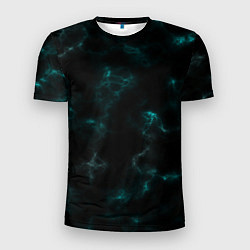 Мужская спорт-футболка Color black turquoise