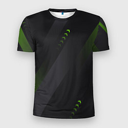 Футболка спортивная мужская Color black green, цвет: 3D-принт