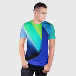 Футболка спортивная мужская Color blue green, цвет: 3D-принт — фото 2