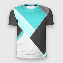 Футболка спортивная мужская Color black blue, цвет: 3D-принт