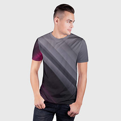 Футболка спортивная мужская Color black grey, цвет: 3D-принт — фото 2