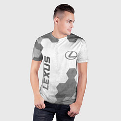 Футболка спортивная мужская Lexus - white gradient вертикально, цвет: 3D-принт — фото 2