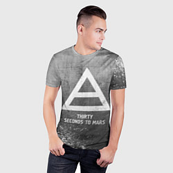 Футболка спортивная мужская Thirty Seconds to Mars - grey gradient, цвет: 3D-принт — фото 2