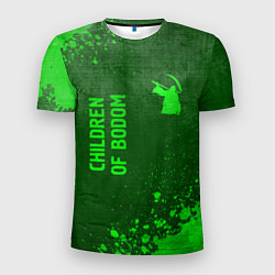 Мужская спорт-футболка Children of Bodom - green gradient вертикально