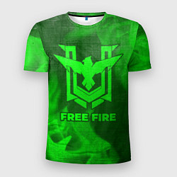 Мужская спорт-футболка Free Fire - green gradient