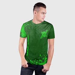 Футболка спортивная мужская Darling in the FranXX - green gradient вертикально, цвет: 3D-принт — фото 2