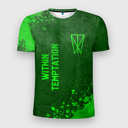 Мужская спорт-футболка Within Temptation - green gradient вертикально