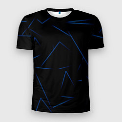 Футболка спортивная мужская Color blue line, цвет: 3D-принт