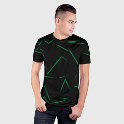 Футболка спортивная мужская Color light green line, цвет: 3D-принт — фото 2