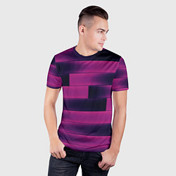 Футболка спортивная мужская Color pink square, цвет: 3D-принт — фото 2