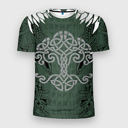 Футболка спортивная мужская Древние руны и древо жизни с крыльями, цвет: 3D-принт