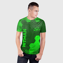 Футболка спортивная мужская Hitman - green gradient вертикально, цвет: 3D-принт — фото 2