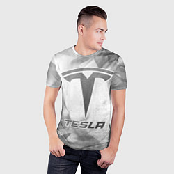 Футболка спортивная мужская Tesla - white gradient, цвет: 3D-принт — фото 2