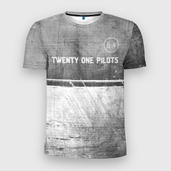 Мужская спорт-футболка Twenty One Pilots - grey gradient посередине