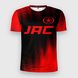Мужская спорт-футболка JAC - red gradient посередине