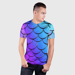 Футболка спортивная мужская Градиент на чешуе, цвет: 3D-принт — фото 2
