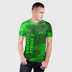 Футболка спортивная мужская Counter Strike 2 - green gradient вертикально, цвет: 3D-принт — фото 2
