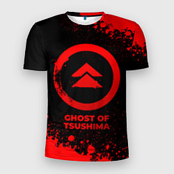 Мужская спорт-футболка Ghost of Tsushima - red gradient