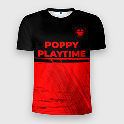 Мужская спорт-футболка Poppy Playtime - red gradient посередине