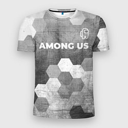 Мужская спорт-футболка Among Us - grey gradient посередине