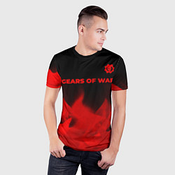 Футболка спортивная мужская Gears of War - red gradient посередине, цвет: 3D-принт — фото 2