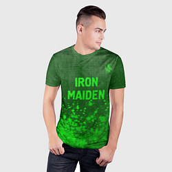 Футболка спортивная мужская Iron Maiden - green gradient посередине, цвет: 3D-принт — фото 2
