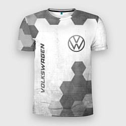 Мужская спорт-футболка Volkswagen - white gradient вертикально
