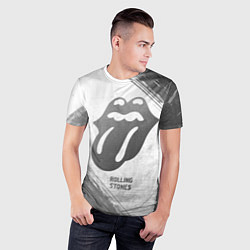 Футболка спортивная мужская Rolling Stones - white gradient, цвет: 3D-принт — фото 2
