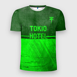 Футболка спортивная мужская Tokio Hotel - green gradient посередине, цвет: 3D-принт