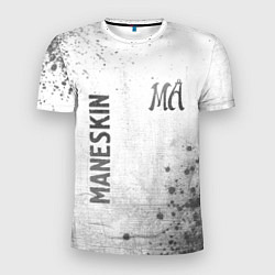 Мужская спорт-футболка Maneskin - white gradient вертикально