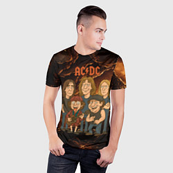 Футболка спортивная мужская ACDC карикатурный стиль, цвет: 3D-принт — фото 2