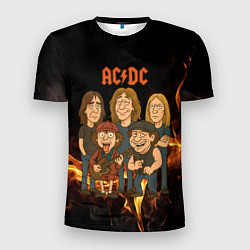 Мужская спорт-футболка ACDC в мультяшном стиле
