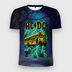 Мужская спорт-футболка Летающий автобус с ACDC
