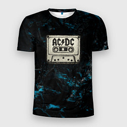 Футболка спортивная мужская ACDC в виде кассеты, цвет: 3D-принт