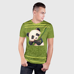 Футболка спортивная мужская Панда и бамбук, цвет: 3D-принт — фото 2