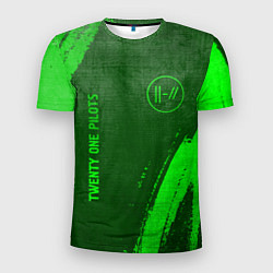 Футболка спортивная мужская Twenty One Pilots - green gradient вертикально, цвет: 3D-принт