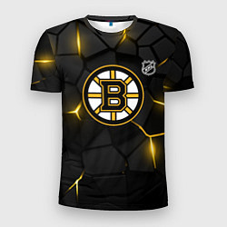 Футболка спортивная мужская Бостон Брюинз - плиты с подсветкой, цвет: 3D-принт