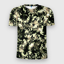 Футболка спортивная мужская Пятнистый чёрно-бежевый, цвет: 3D-принт