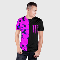 Футболка спортивная мужская Monster energy neon camo, цвет: 3D-принт — фото 2