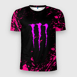 Футболка спортивная мужская Monster energy неоновые краски лого, цвет: 3D-принт