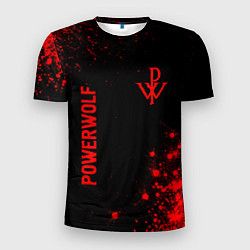Футболка спортивная мужская Powerwolf - red gradient вертикально, цвет: 3D-принт