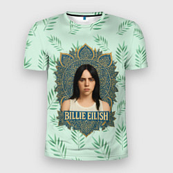 Футболка спортивная мужская Билли Айлиш рамка мандала, цвет: 3D-принт