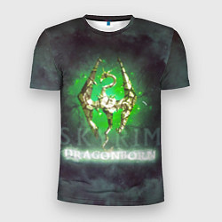 Мужская спорт-футболка Skyrim gold logo Dragonborn